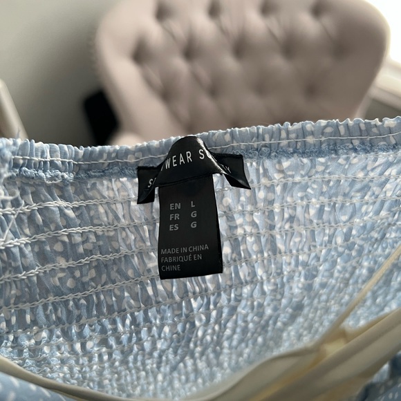 Blue Off the Shoulder Dress - Picture 7 of 7